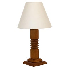 French Carved Wood Table Lamp