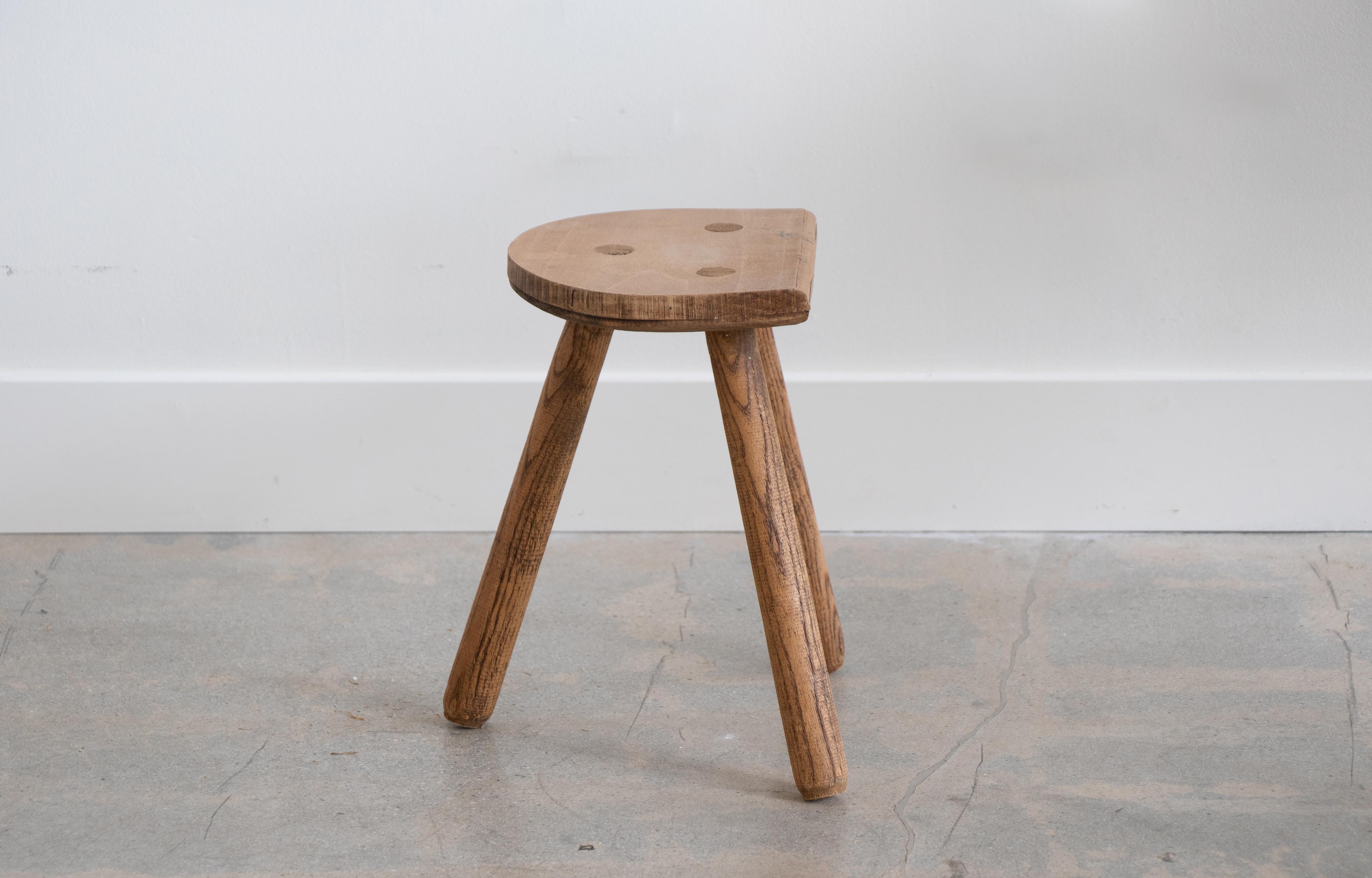 20th Century French Light Wood Tripod Stool