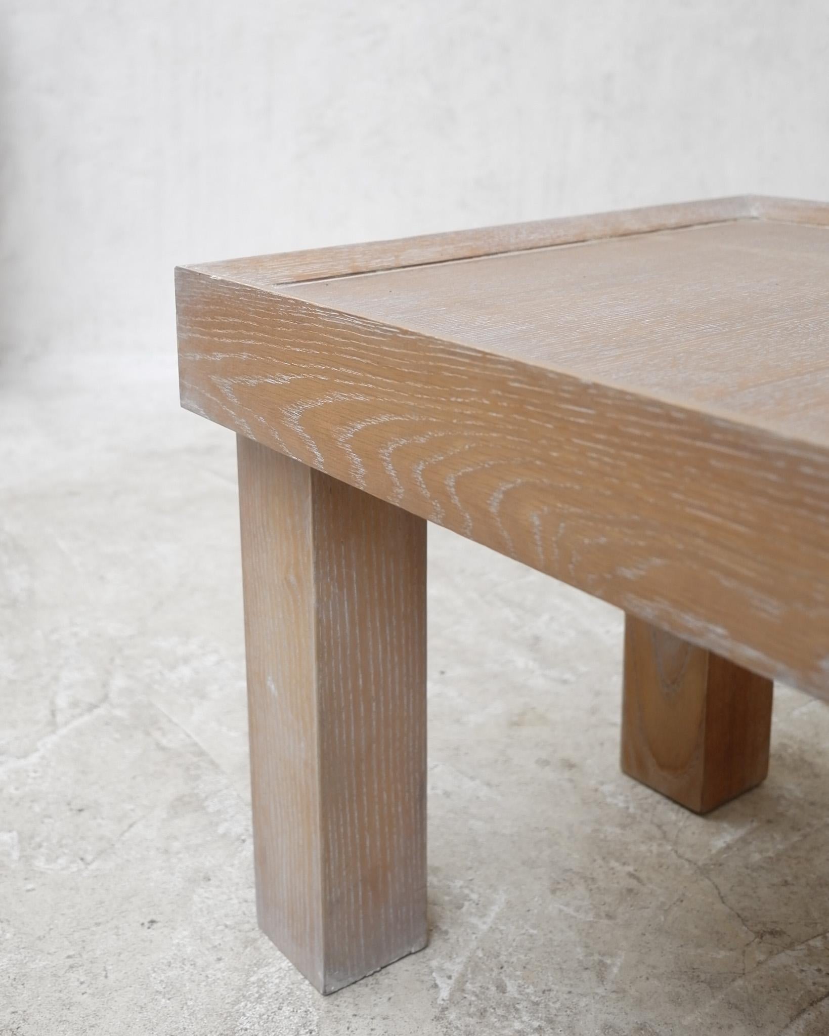 French Limed/Cerused Oak Modernist Side Table, C.1950 6