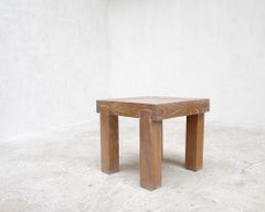 French Limed/Cerused Oak Modernist Side Table, C.1950