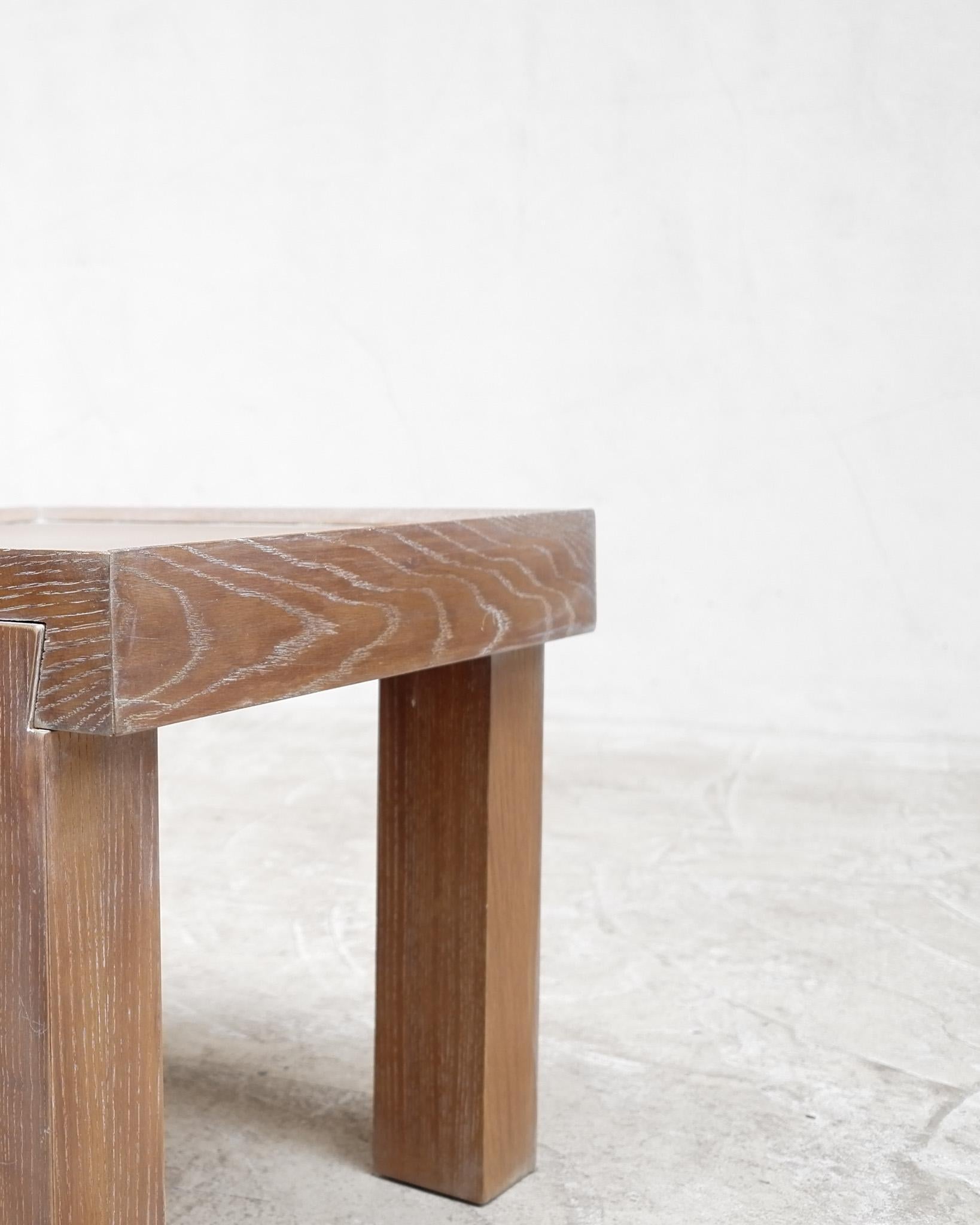 French Limed/Cerused Oak Modernist Side Table, C.1950 1