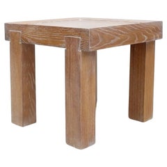French Limed/Cerused Oak Modernist Side Table, C.1950