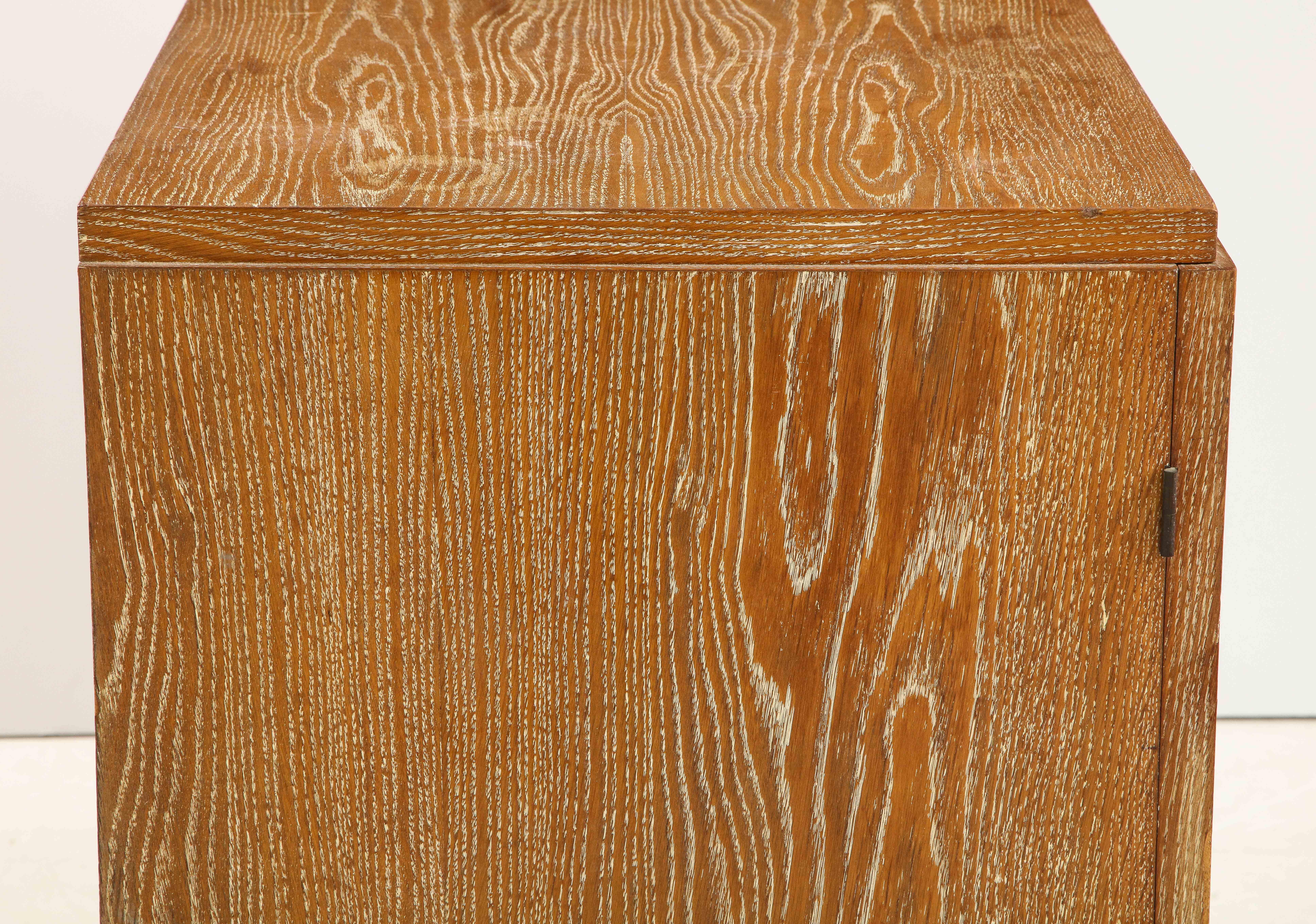French Limed Oak Cabinet, Attributed to Jules Leleu, France, C 1940 10