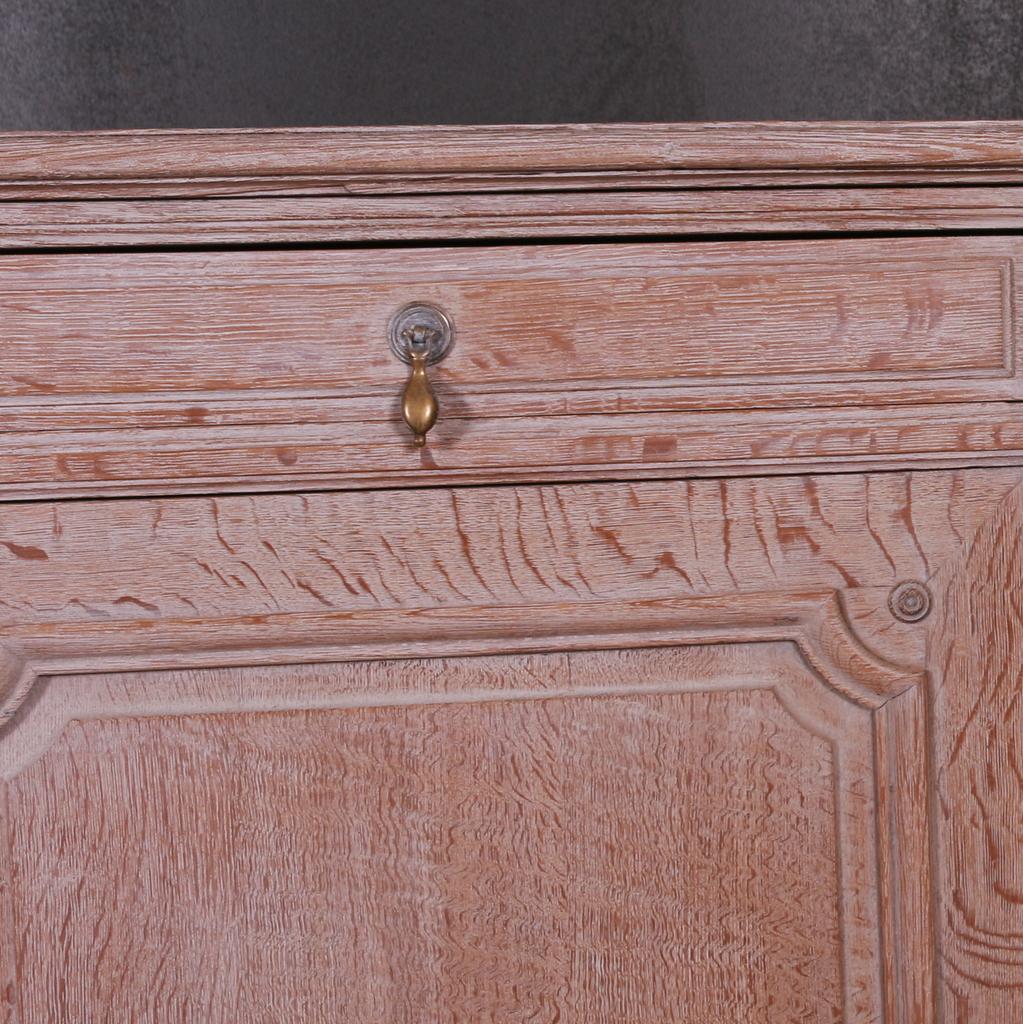 19th Century French Limed Oak Enfilade