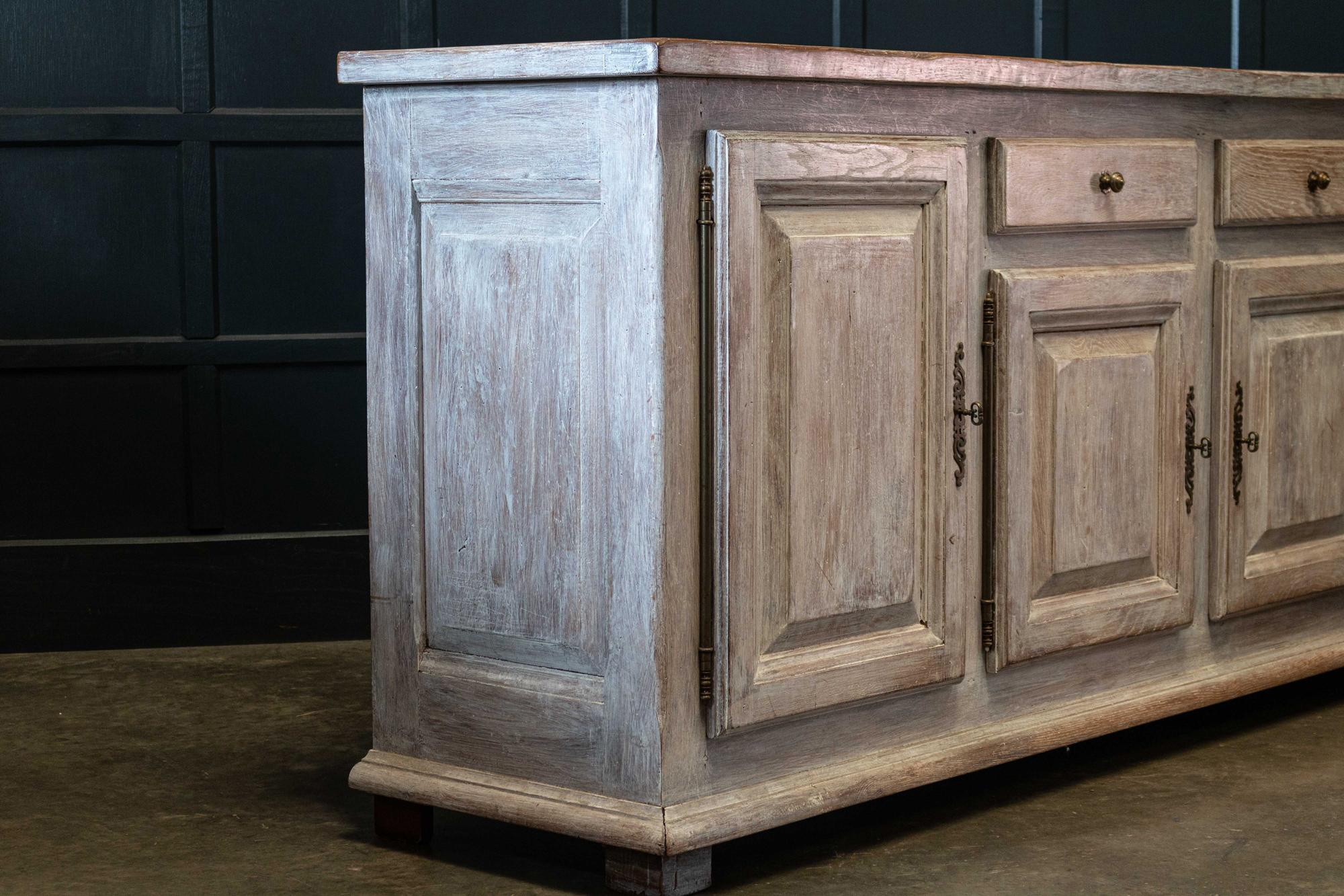 Limed French Painted Oak Enfilade Sideboard