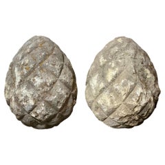 French Limestone Acorn Sculptures
