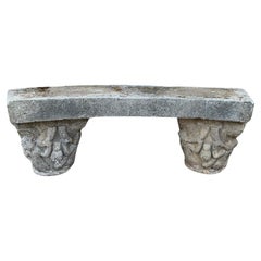 Antique French Limestone Bench