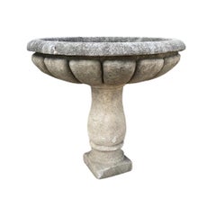 French Limestone Birdbath