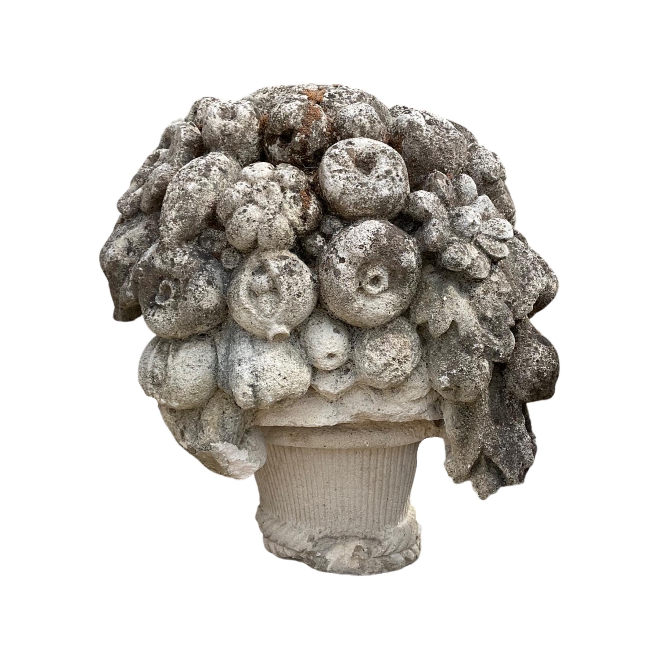 18th Century and Earlier French Limestone Bouquet Sculptures For Sale