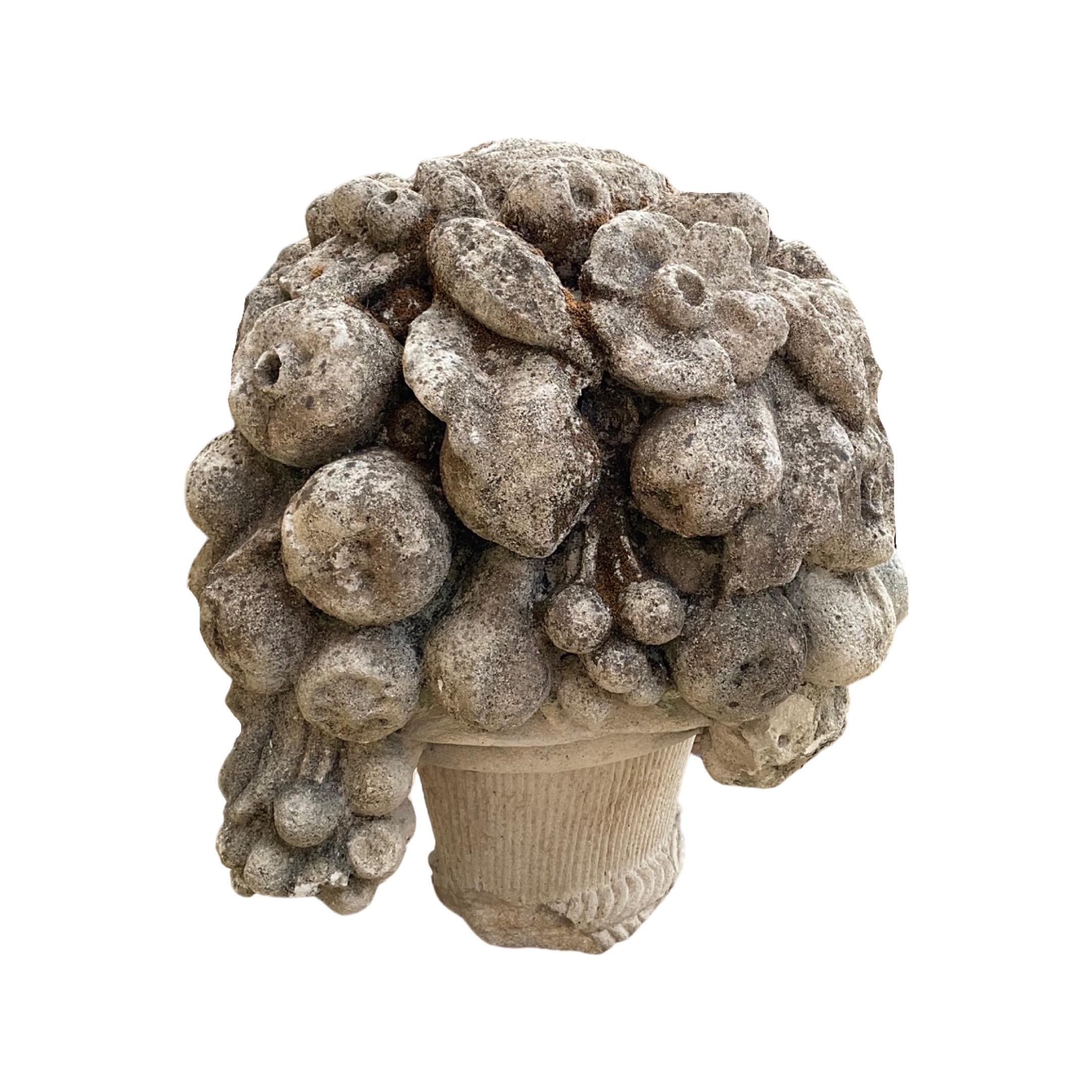 French Limestone Bouquet Sculptures For Sale 1
