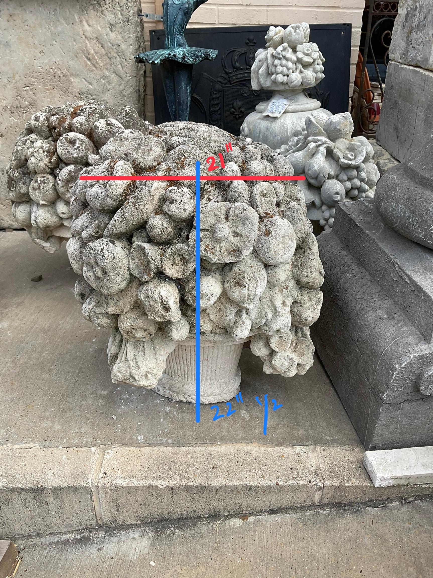 French Limestone Bouquet Sculptures For Sale 5