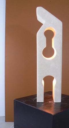 French limestone carved floor lamp.