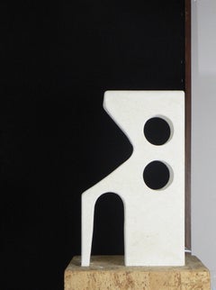 French limestone carved table lamp.