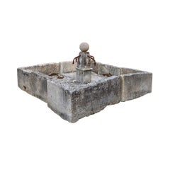 French Limestone Central Fountain