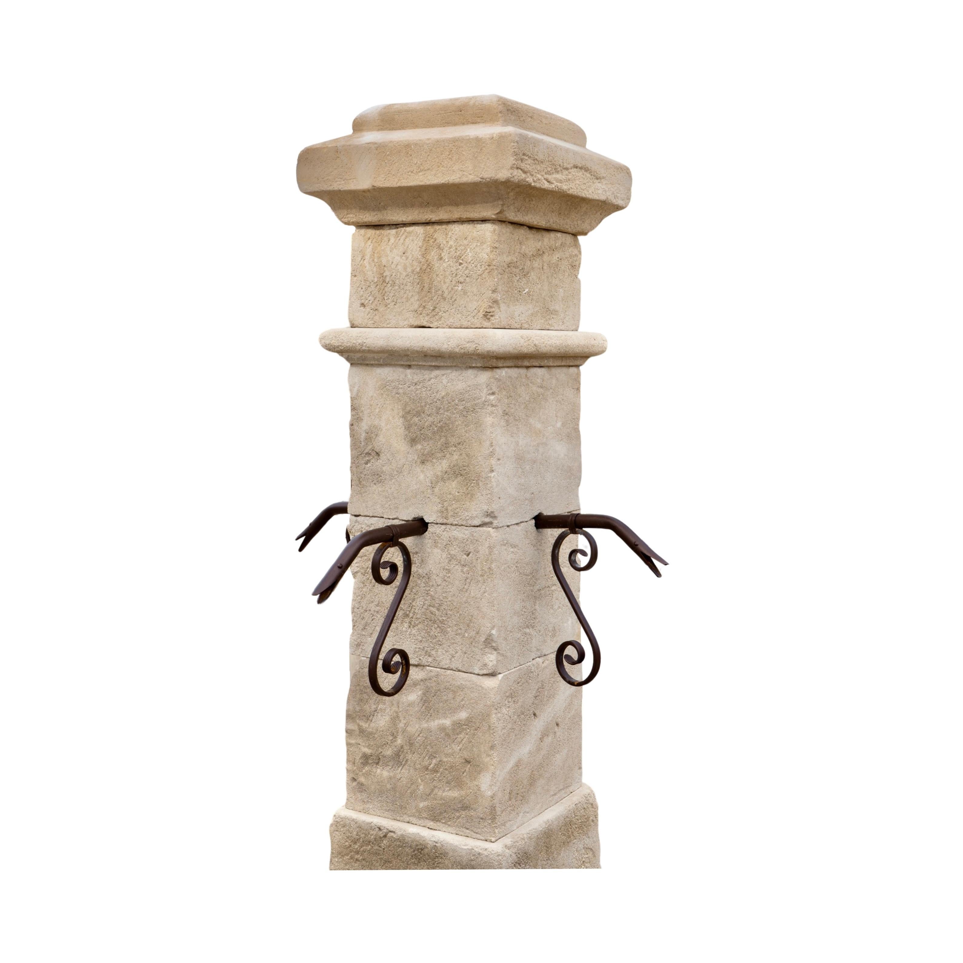 Late 19th Century French Limestone Central Fountain For Sale