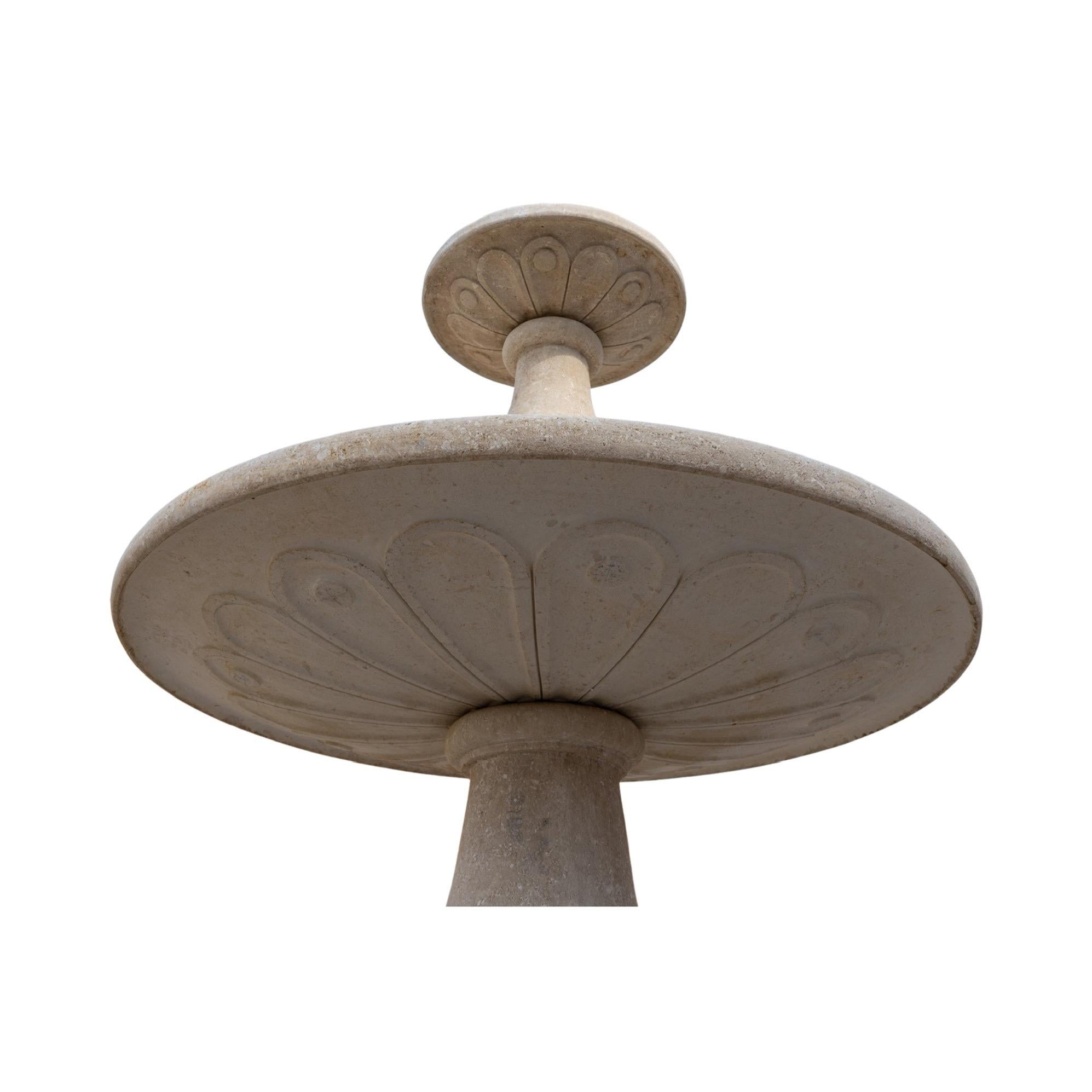 French Limestone Central Fountain For Sale 2