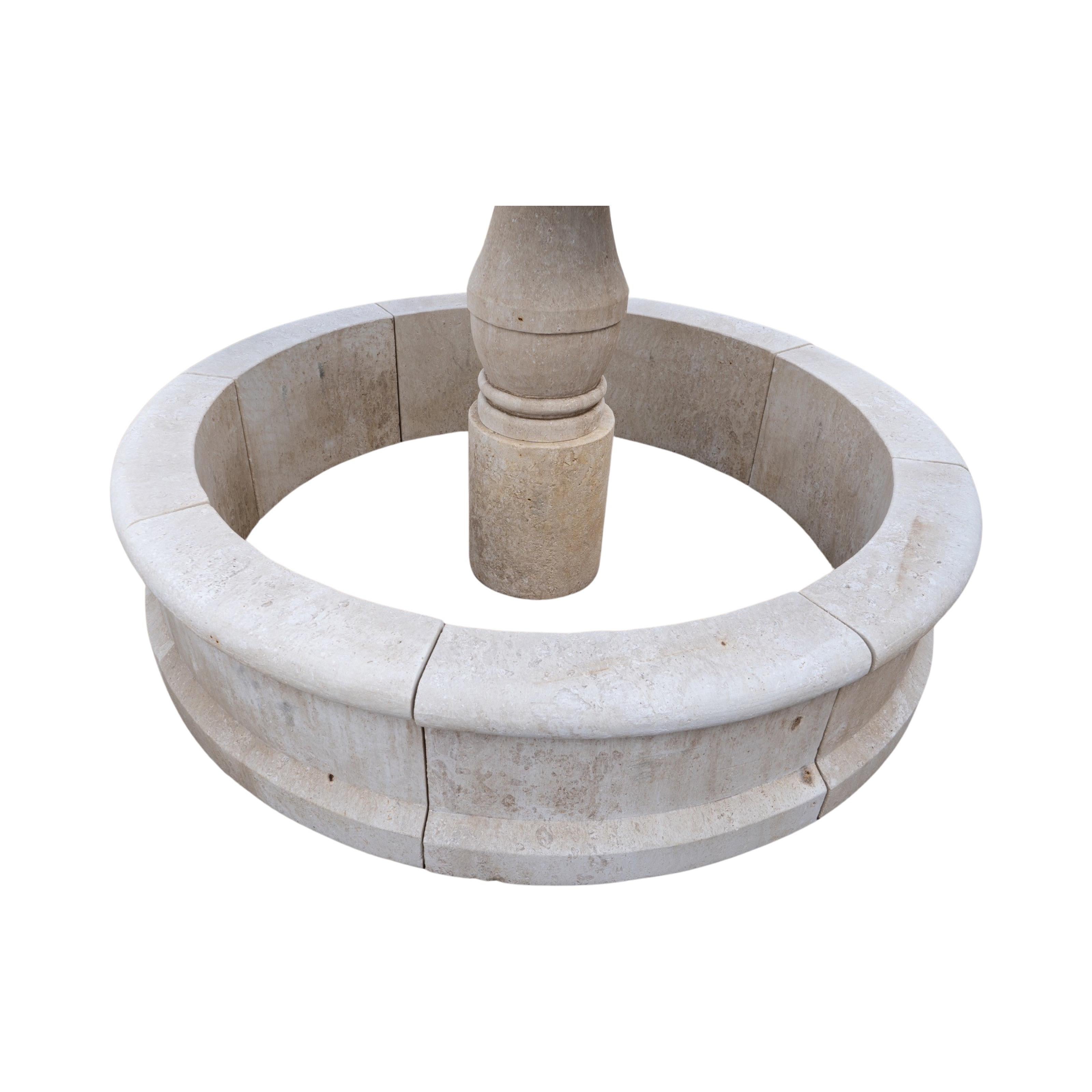 French Limestone Central Fountain For Sale 4