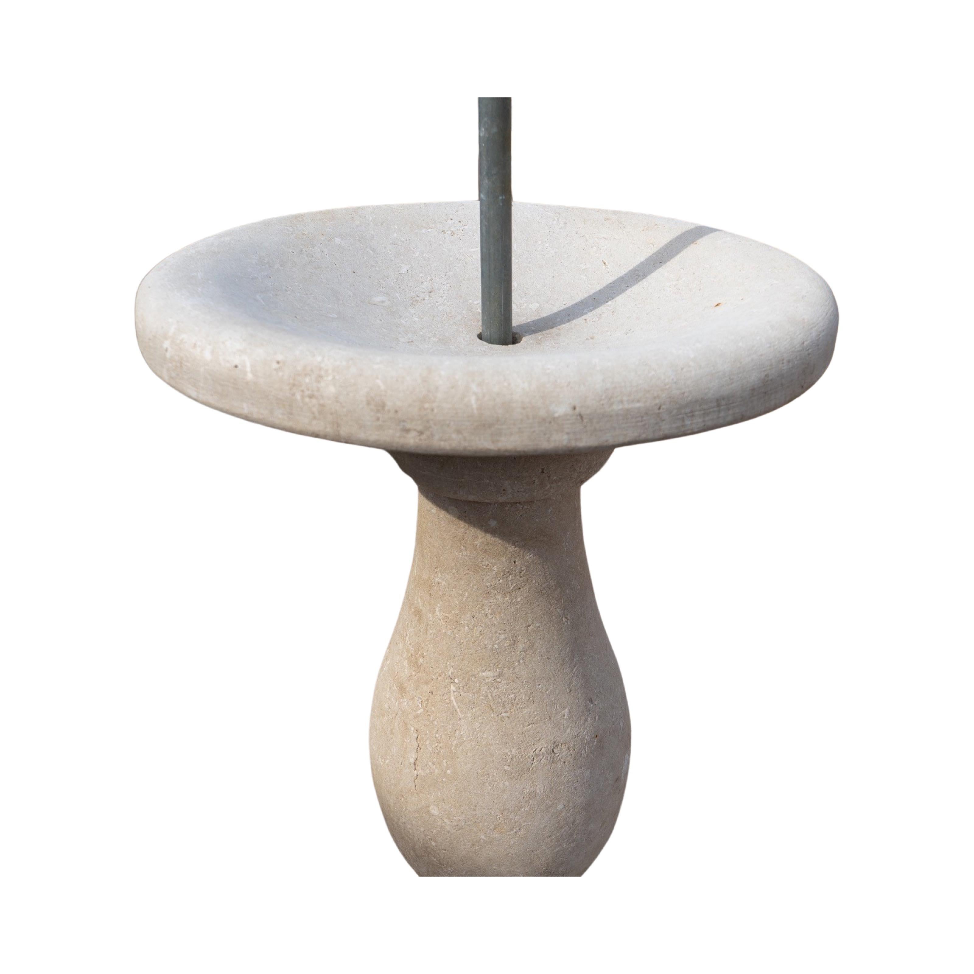 French Limestone Central Fountain For Sale 5