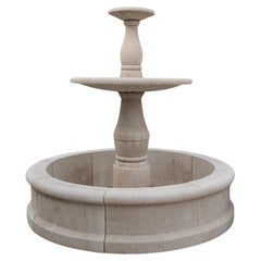 Vintage French Limestone Central Fountain