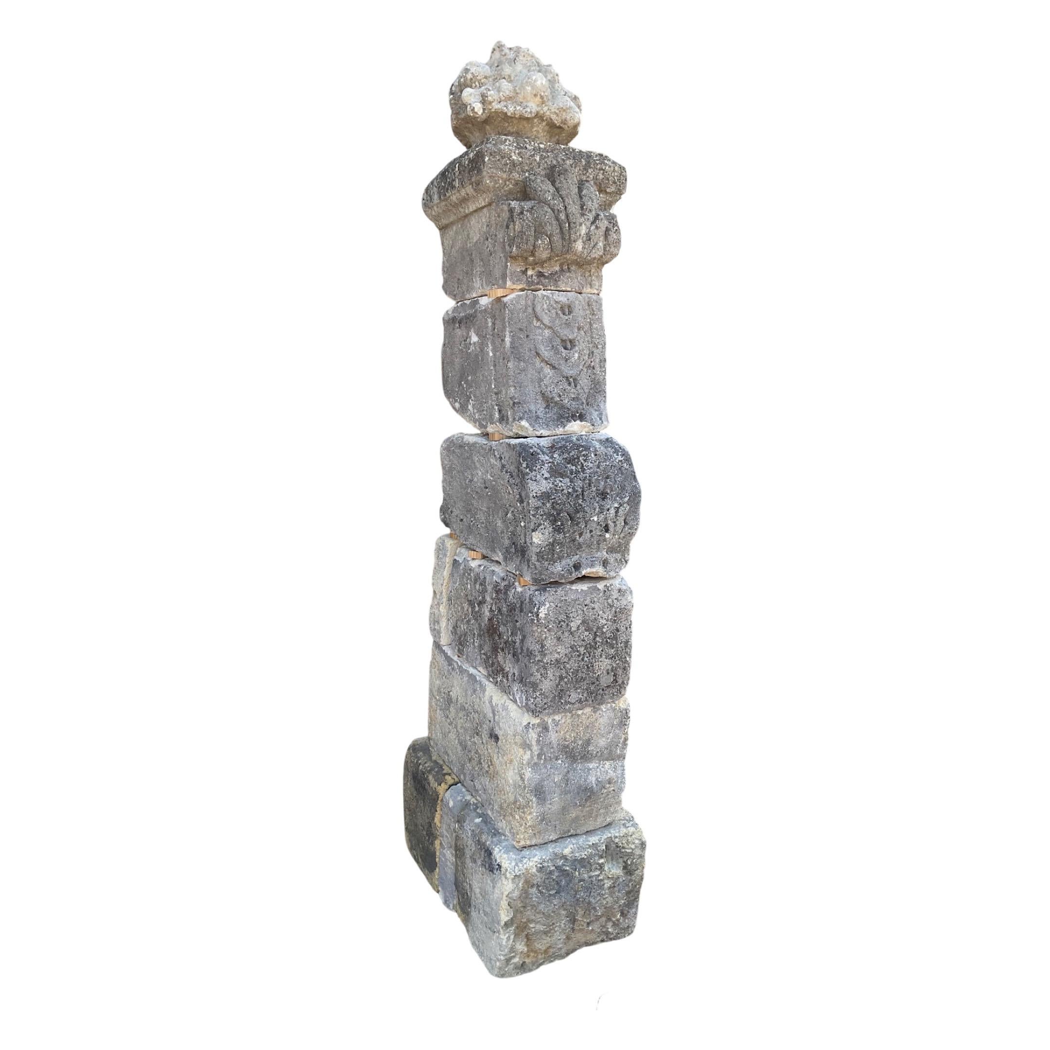 französische Kalkstein-Säulen im Zustand „Gut“ im Angebot in Dallas, TX