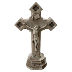 Antique French Limestone Cross