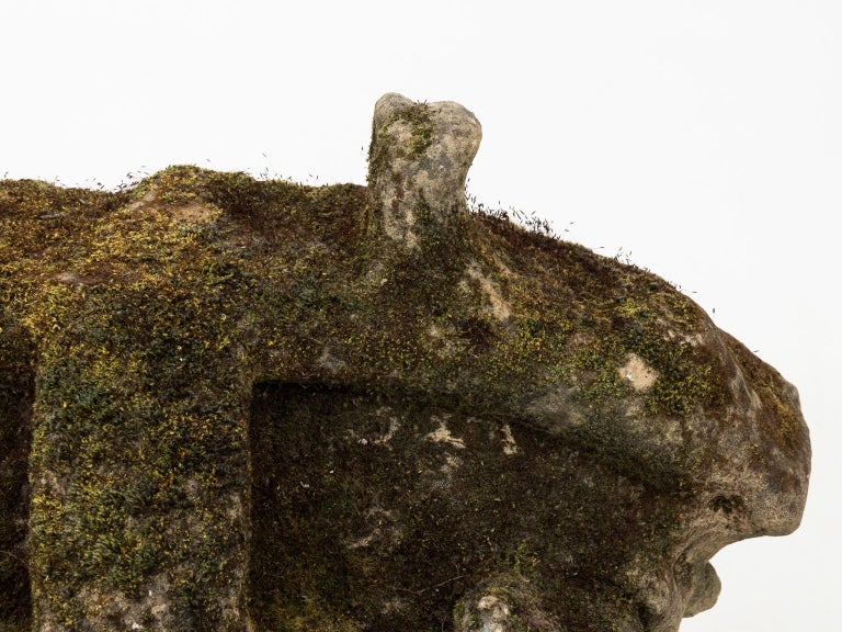 French Limestone Crown Garden Ornament For Sale at 1stDibs