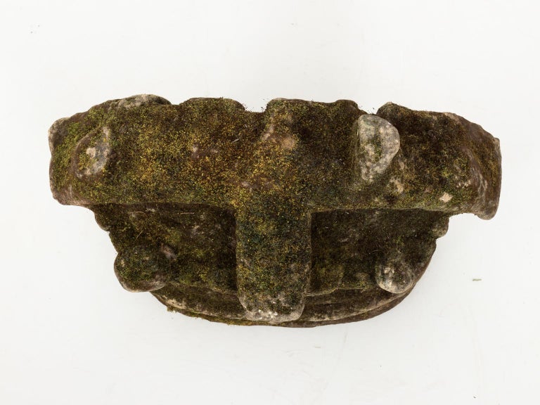 French Limestone Crown Garden Ornament For Sale at 1stDibs