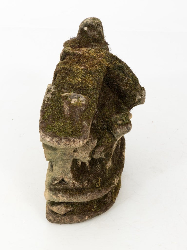 French Limestone Crown Garden Ornament For Sale at 1stDibs