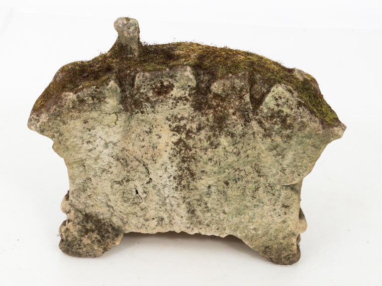 French Limestone Crown Garden Ornament For Sale at 1stDibs