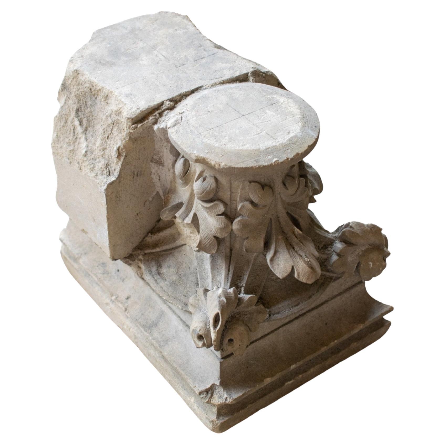 French Limestone Finial For Sale