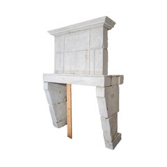 French Limestone Fireplace
