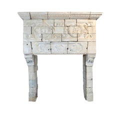French Limestone Fireplace