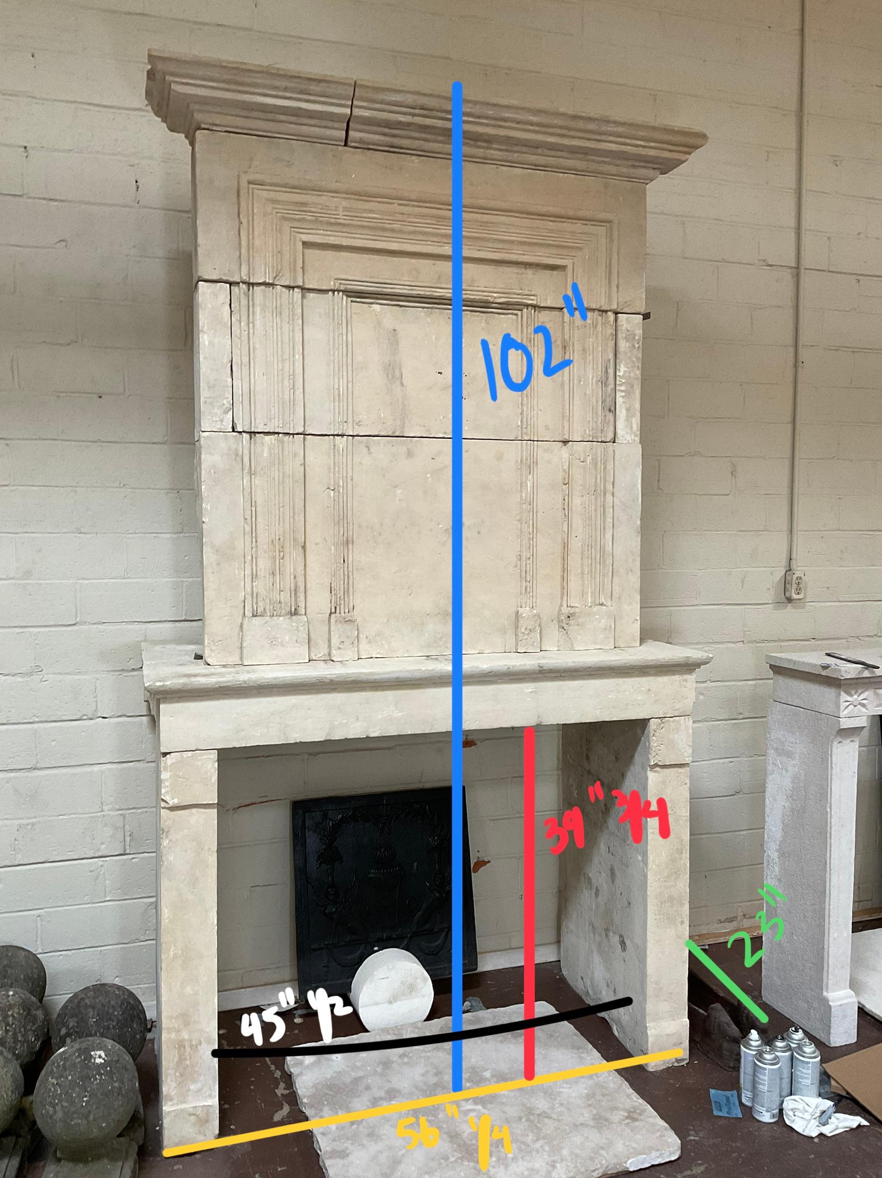 Chimenea francesa de piedra caliza en venta 5