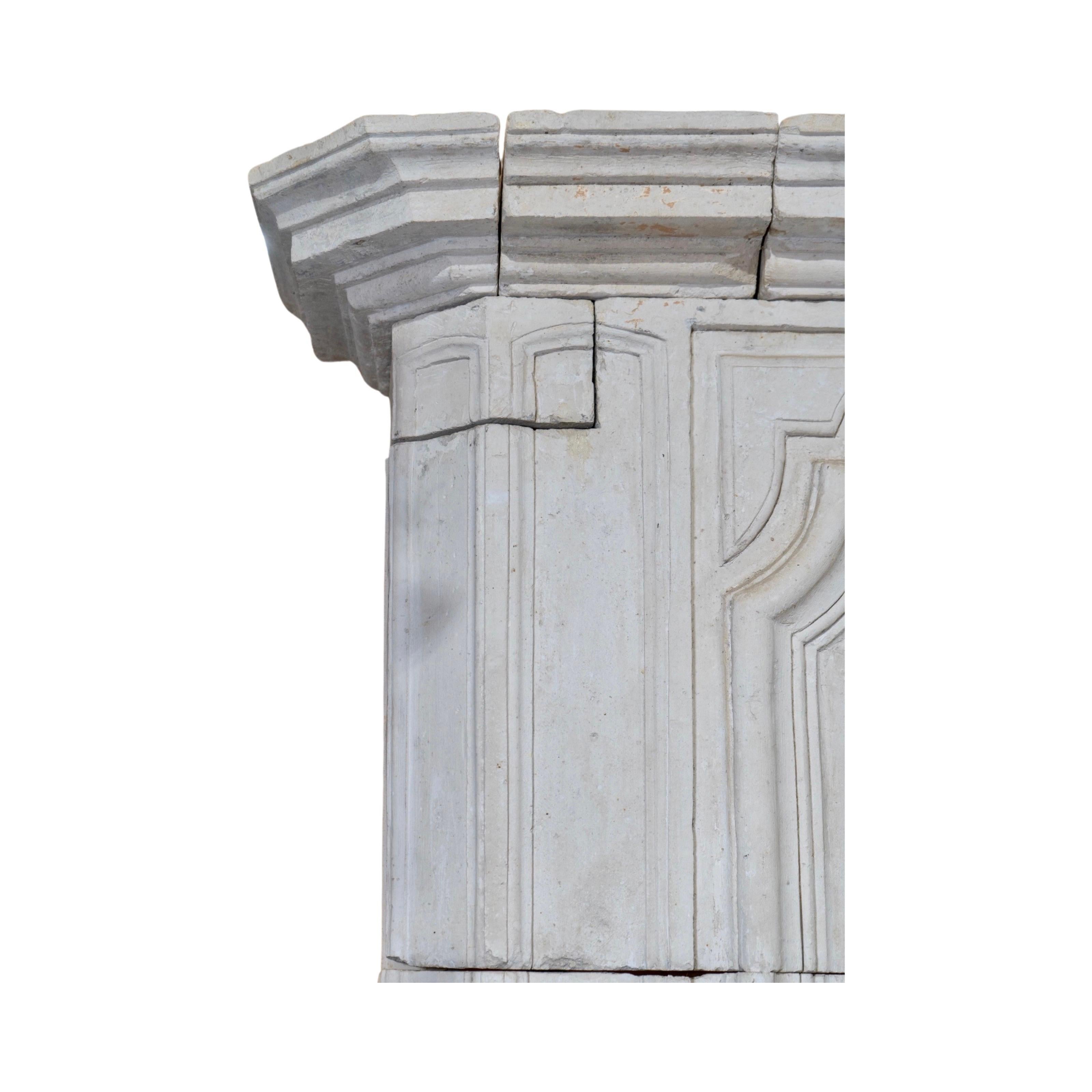 French Limestone Fireplace For Sale 1