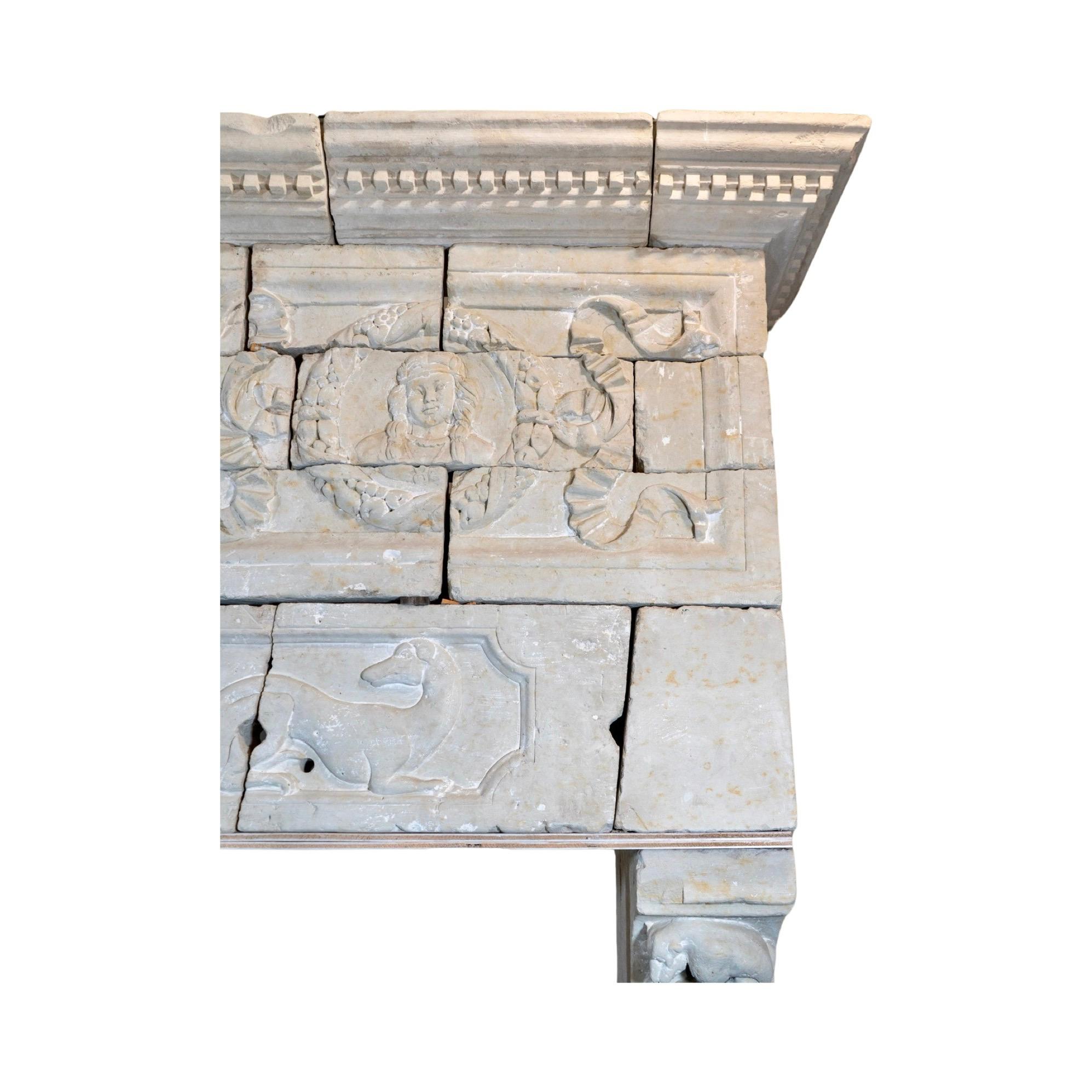 French Limestone Fireplace For Sale 4