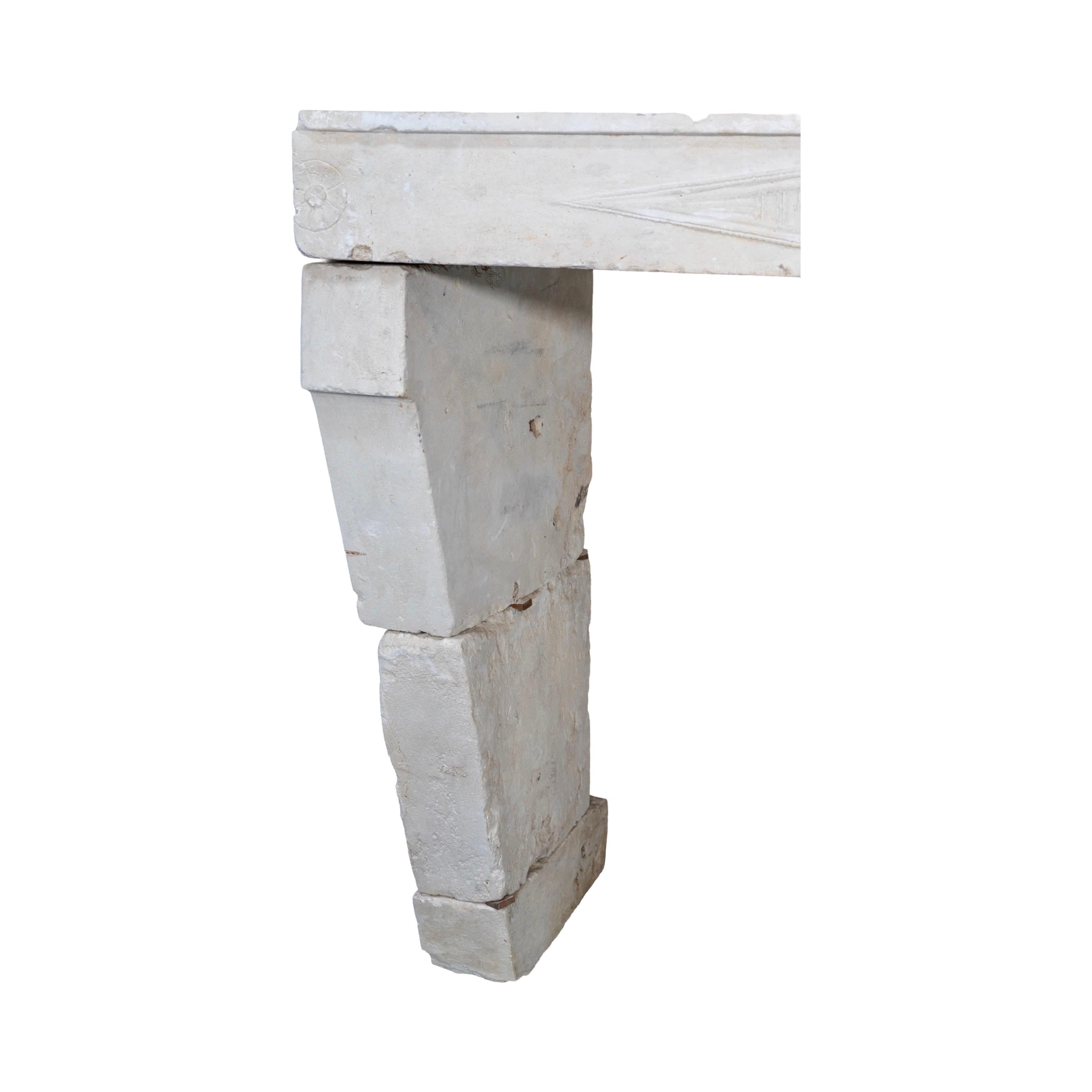 French Limestone Fireplace For Sale 5