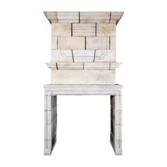 Antique French Limestone Fireplace