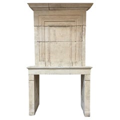 Antique French Limestone Fireplace