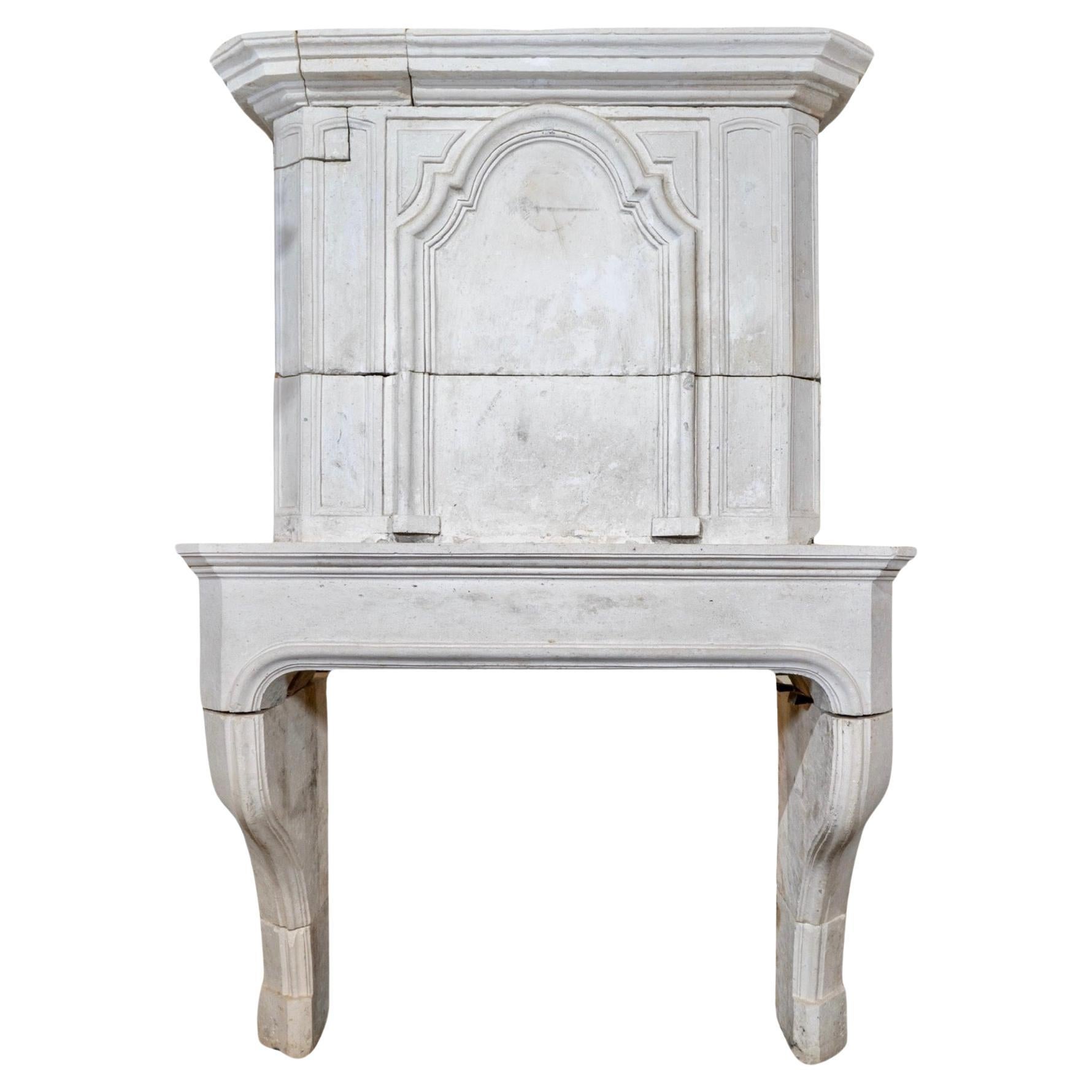 French Limestone Fireplace