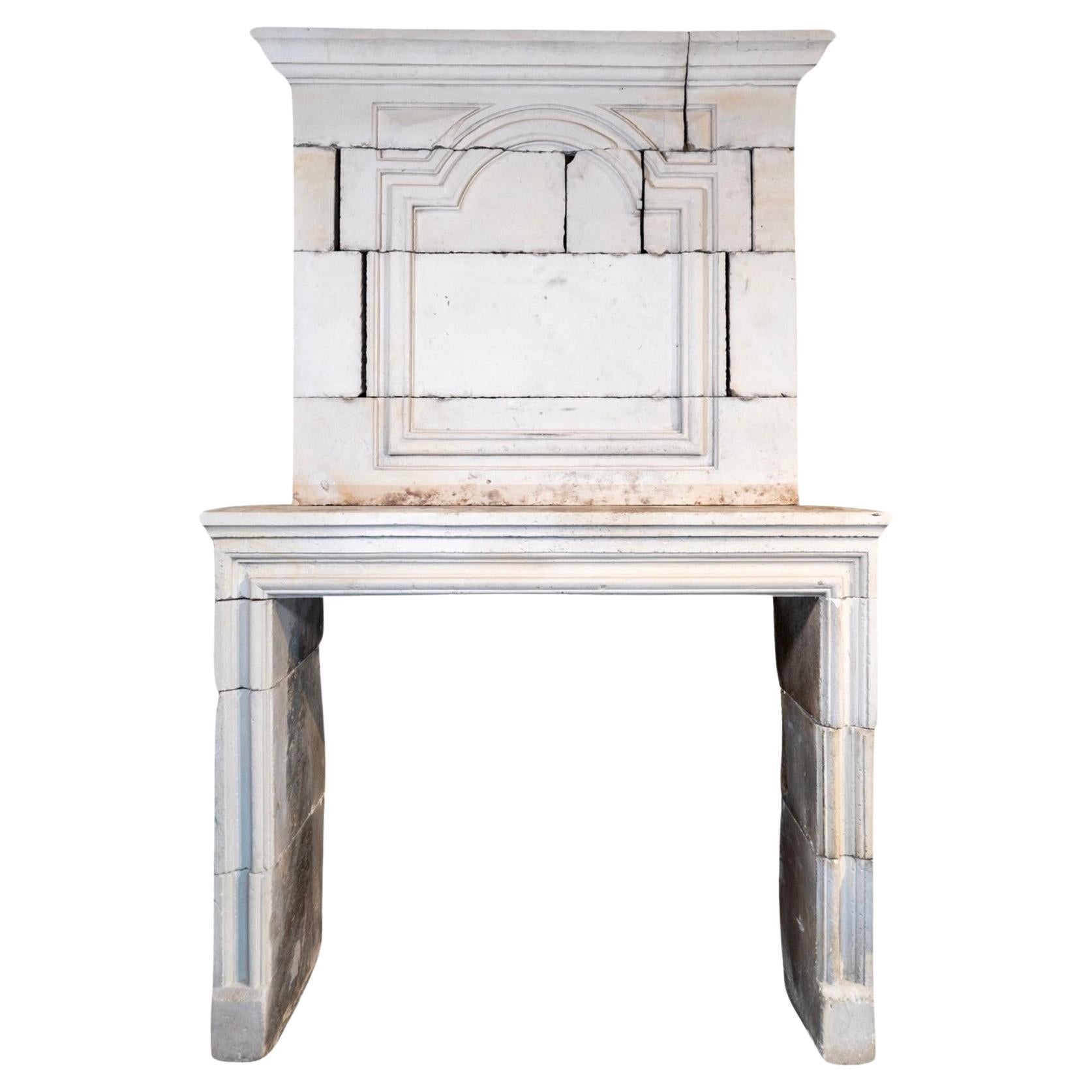 French Limestone Fireplace