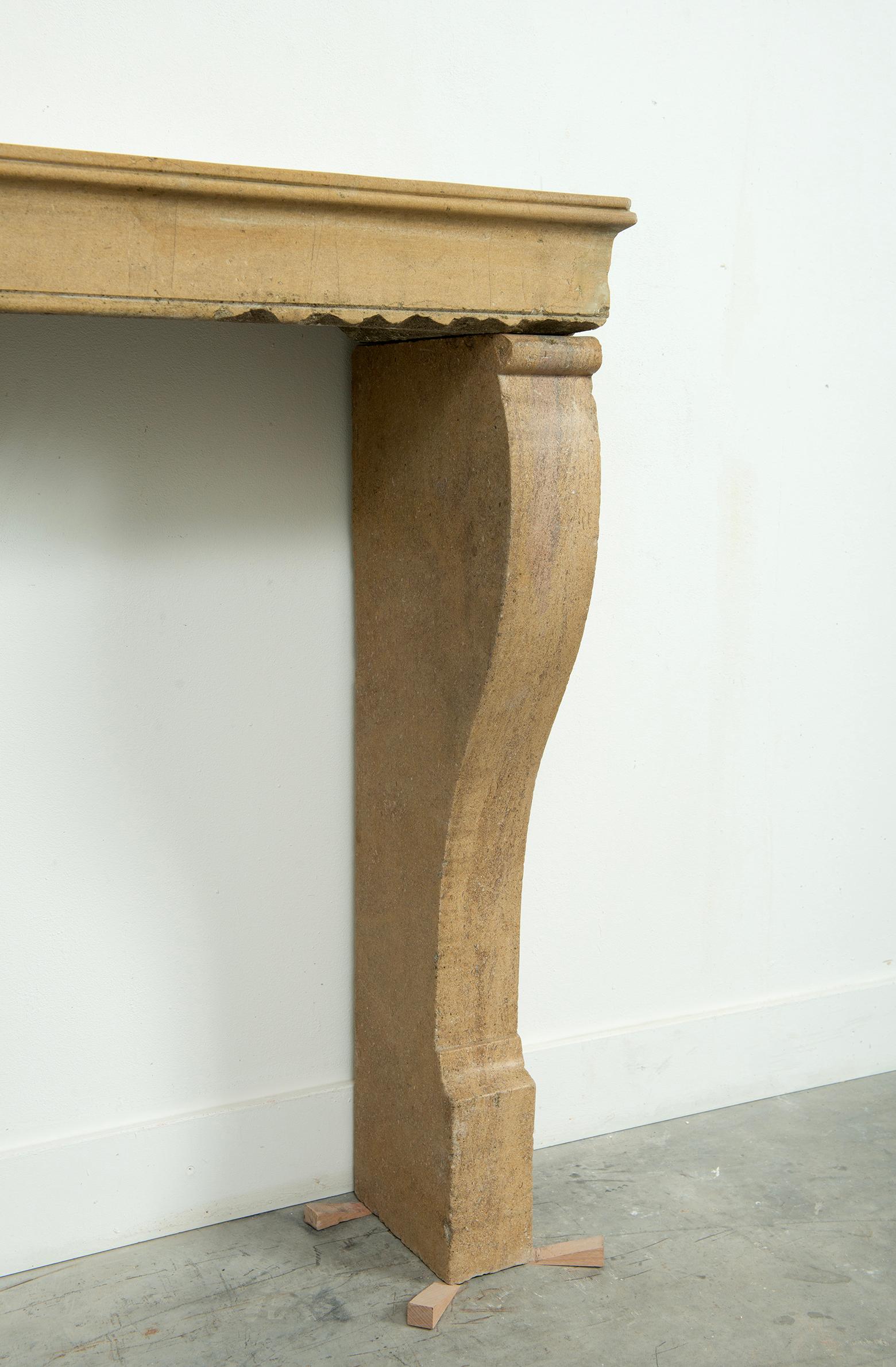 French Limestone Fireplace Mantel For Sale 5