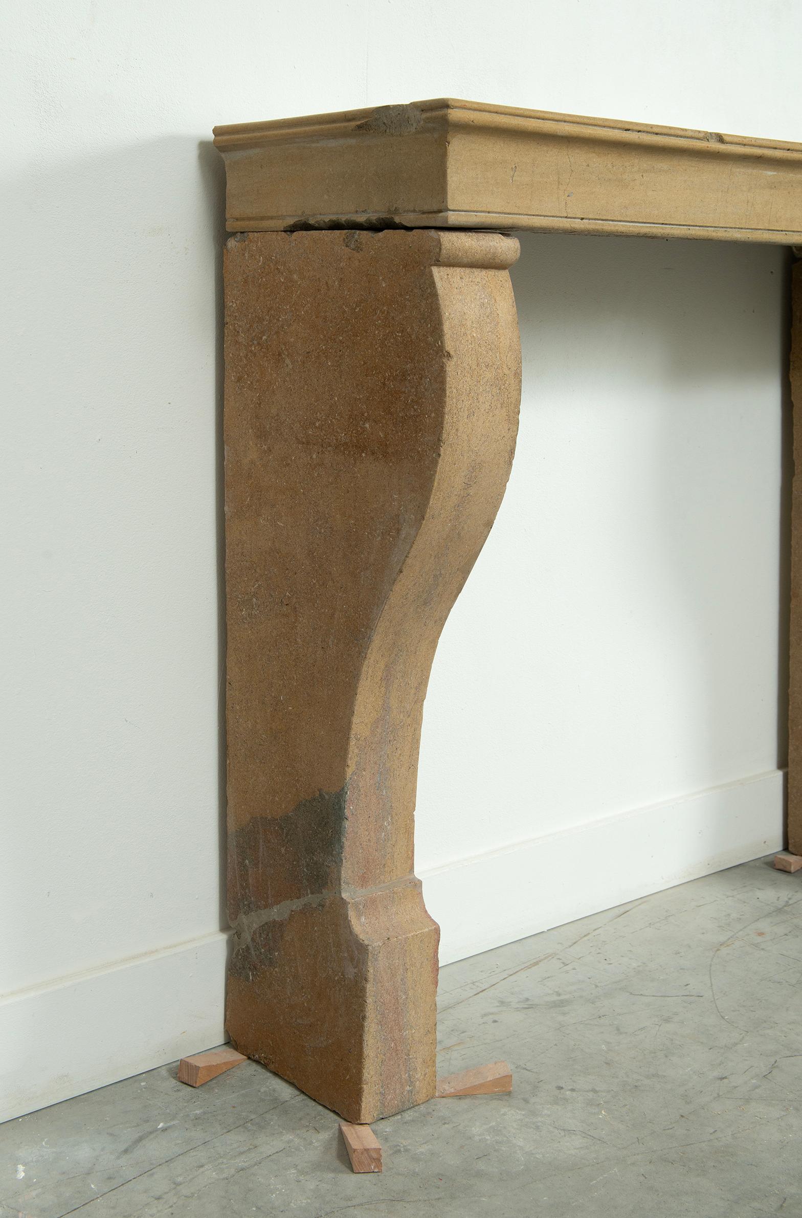 French Limestone Fireplace Mantel For Sale 10
