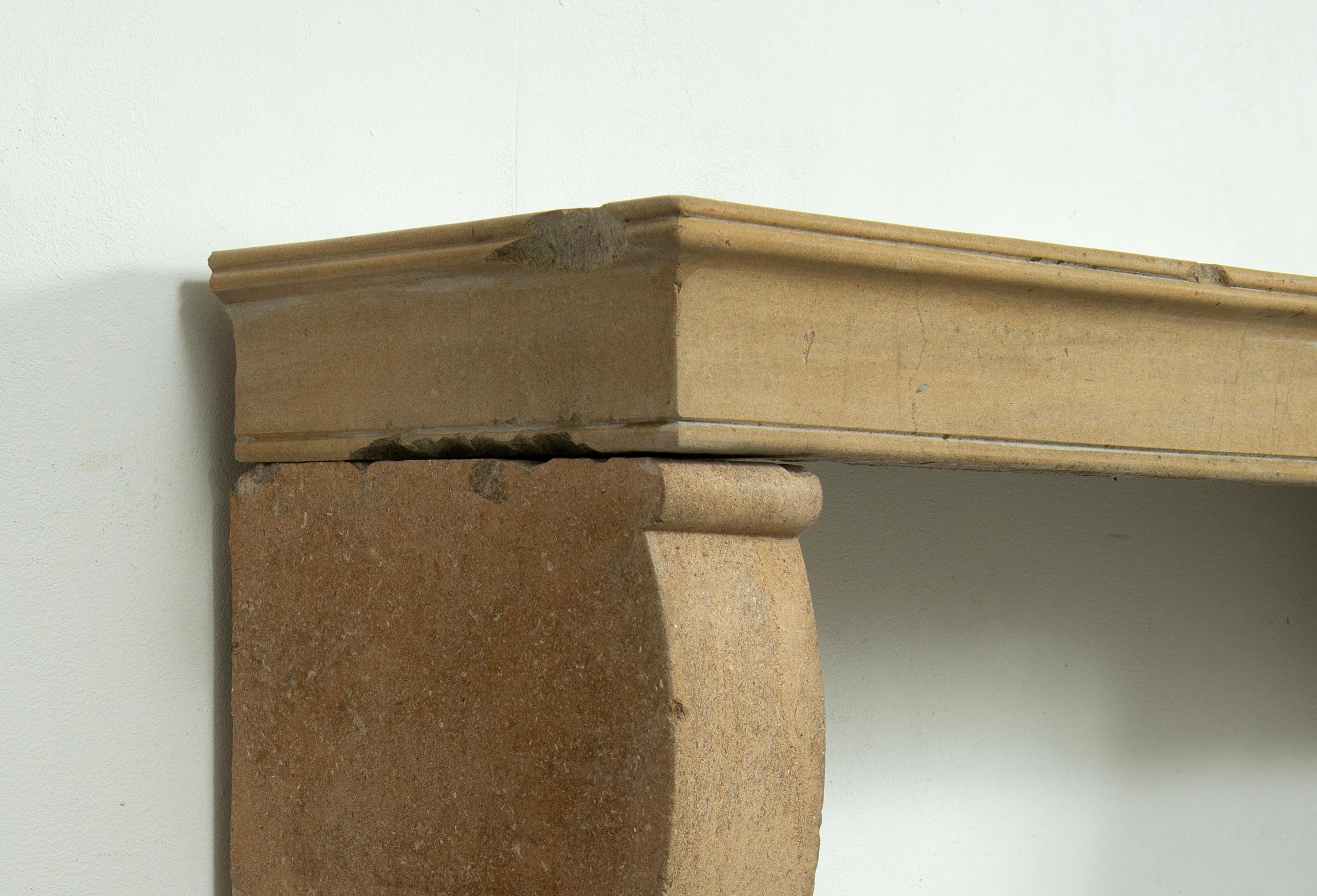 French Limestone Fireplace Mantel For Sale 11