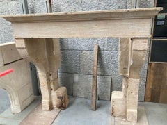 French Limestone Fireplace Mantel