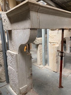 French Limestone Fireplace Mantel