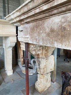French Limestone Fireplace Mantel