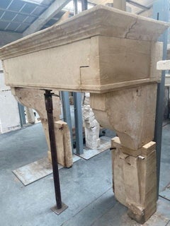 French Limestone Fireplace Mantel