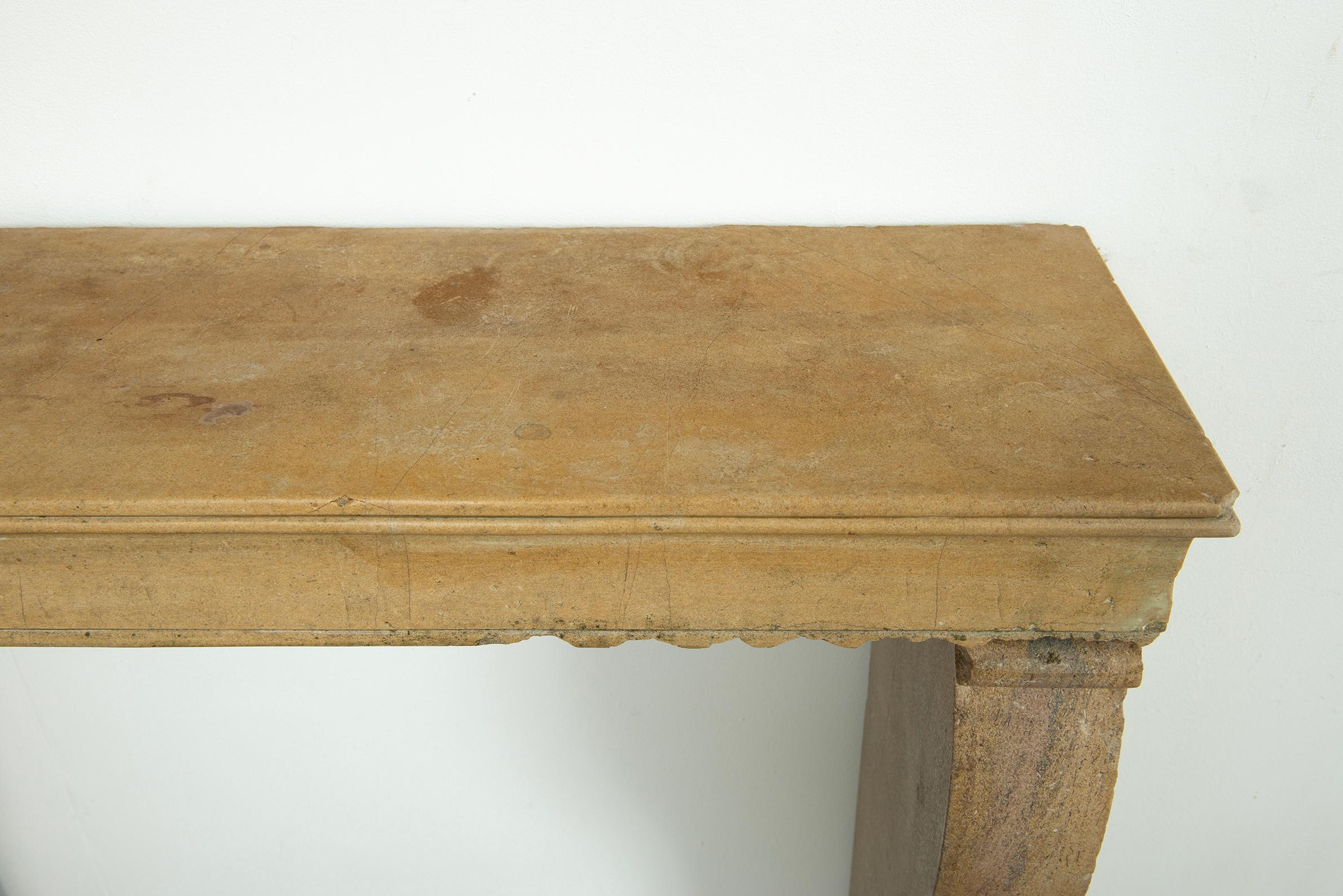 Stone French Limestone Fireplace Mantel For Sale