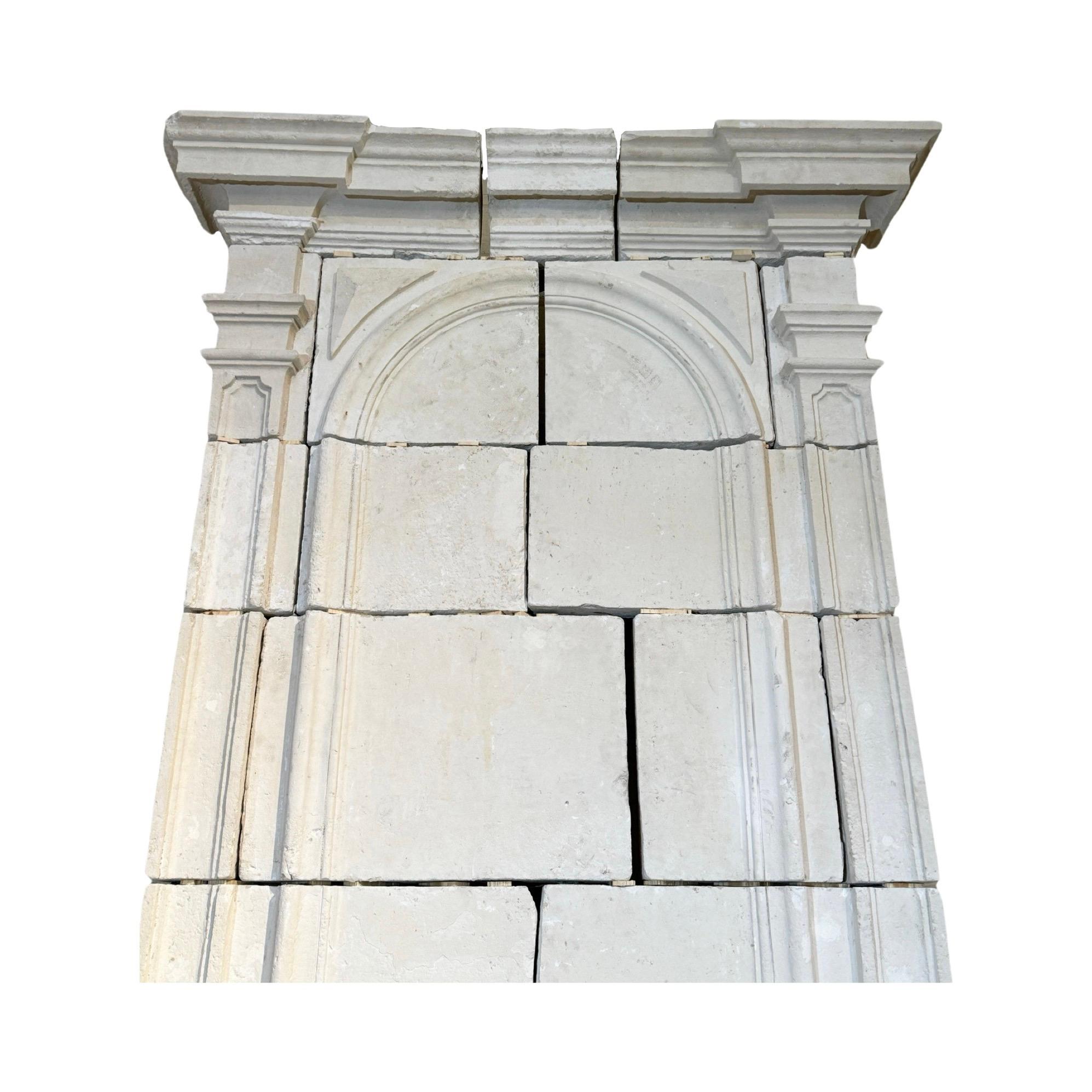 French Limestone Fireplace Mantel For Sale 1