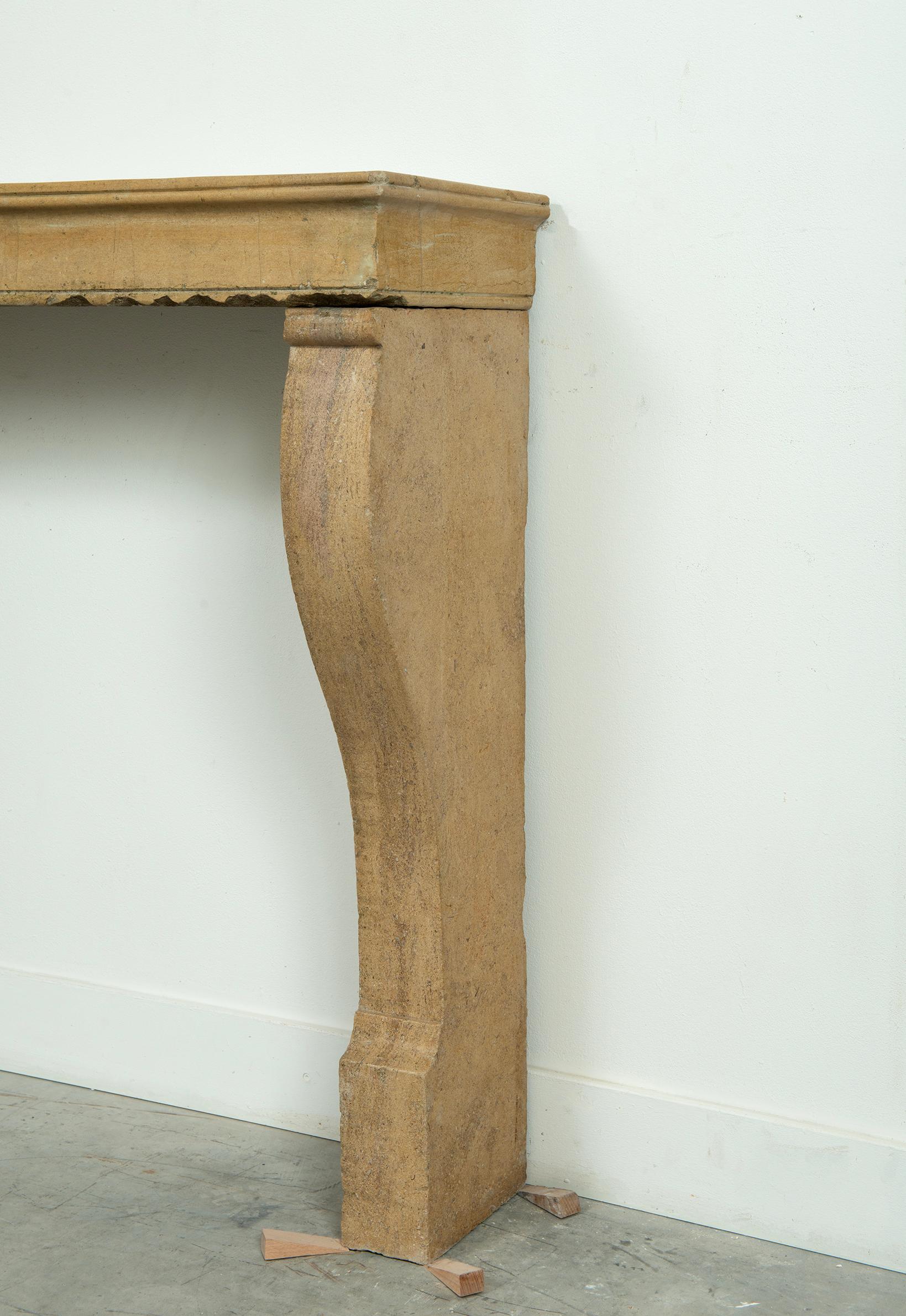 French Limestone Fireplace Mantel For Sale 1